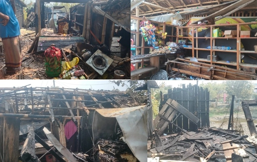 আশাশুনিতে ৪ দোকানে ভয়াবহ আগুন