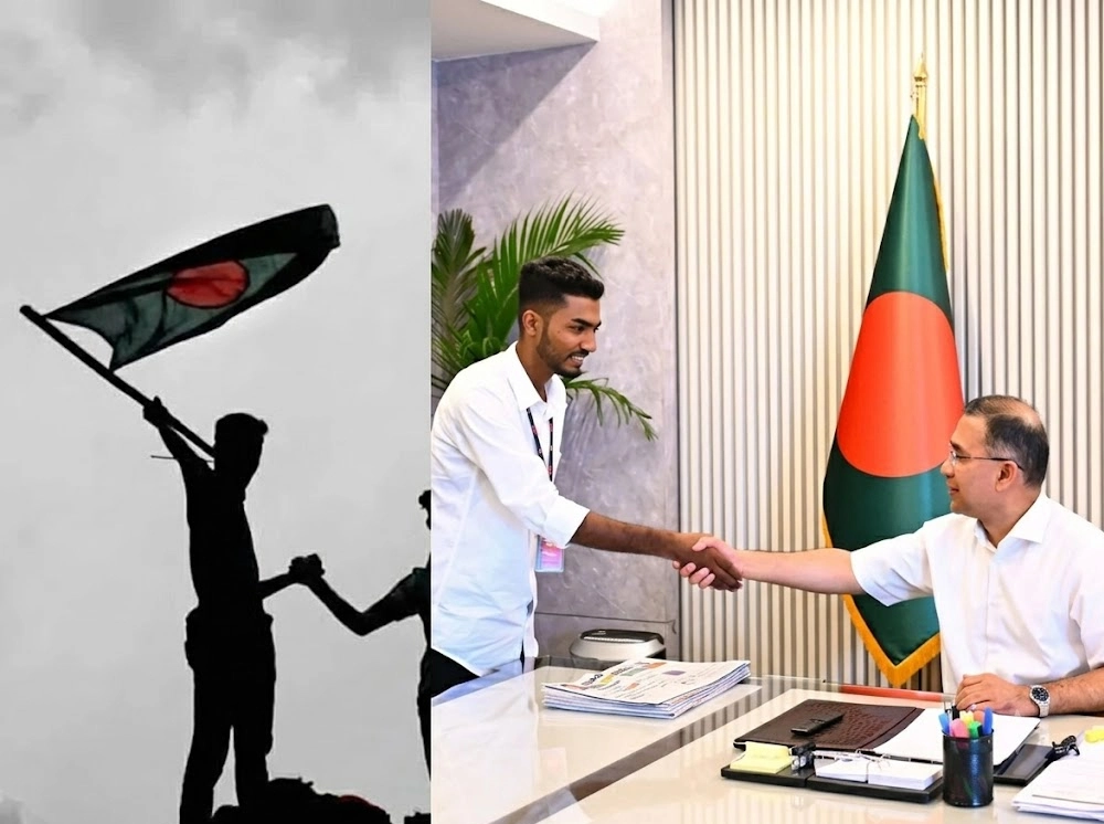 সেই পতাকা নিয়ে প্রধানমন্ত্রীর সাথে সাক্ষাৎ