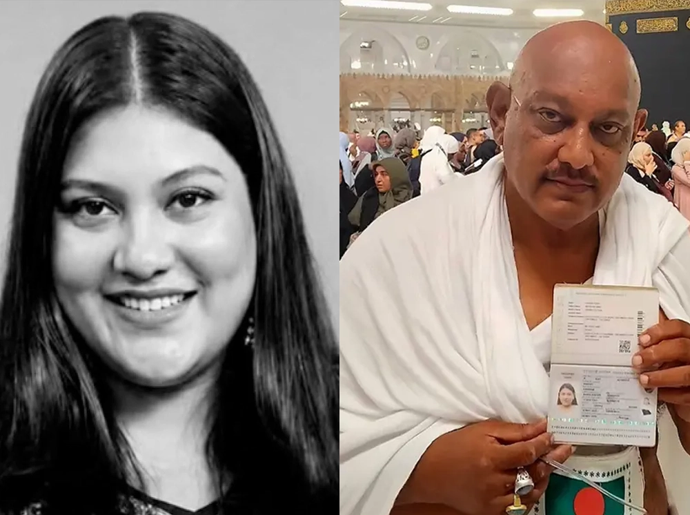 মেয়ের অপূর্ণ স্বপ্ন পূরণে কাবার সামনে কায়সার হামিদ