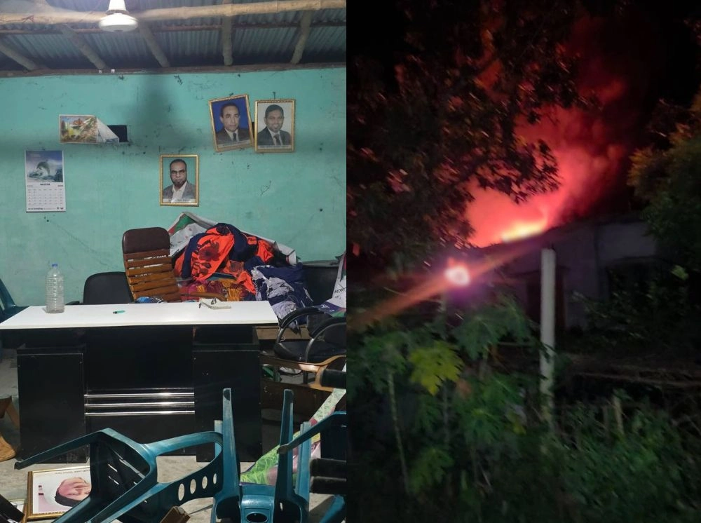 ‘জয় বাংলা’ বলে বিএনপি কার্যালয় ভাঙচুর, রাতেই আ.লীগ নেতার বাড়িতে আগুন