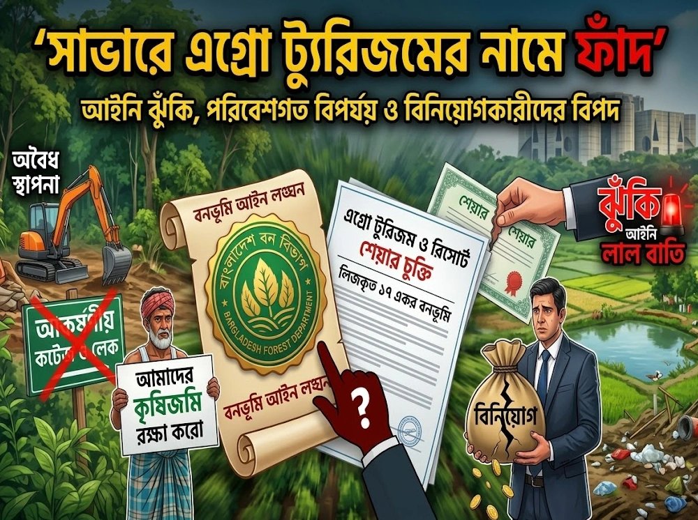 সাভারে ১৭ একর বনভূমিতে ‘এগ্রো ট্যুরিজম’, বিনিয়োগে বড় ঝুঁকির আশঙ্কা