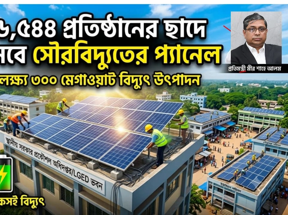 স্থানীয় সরকারে গ্রিন এনার্জি বিপ্লব: প্রতিমন্ত্রী মীর শাহে আলমের ৩০০ মেগাওয়াট সৌরবিদ্যুৎ উদ্যোগ