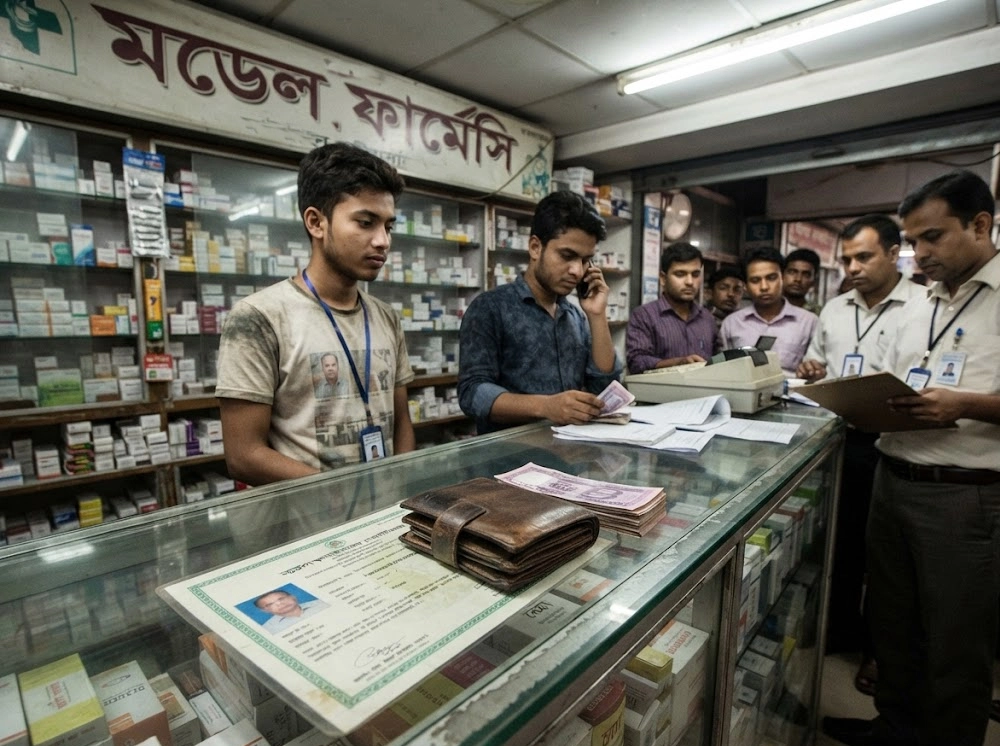 লাইসেন্স বাঁচাতে সনদ ভাড়া: নামেই ‘মডেল’ ফার্মেসি!