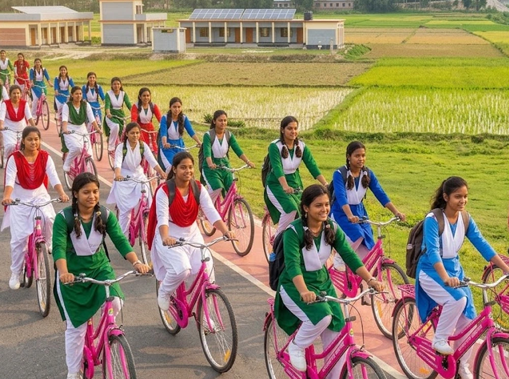 স্কুলছাত্রীদের পিংক সাইকেল দেবে সরকার