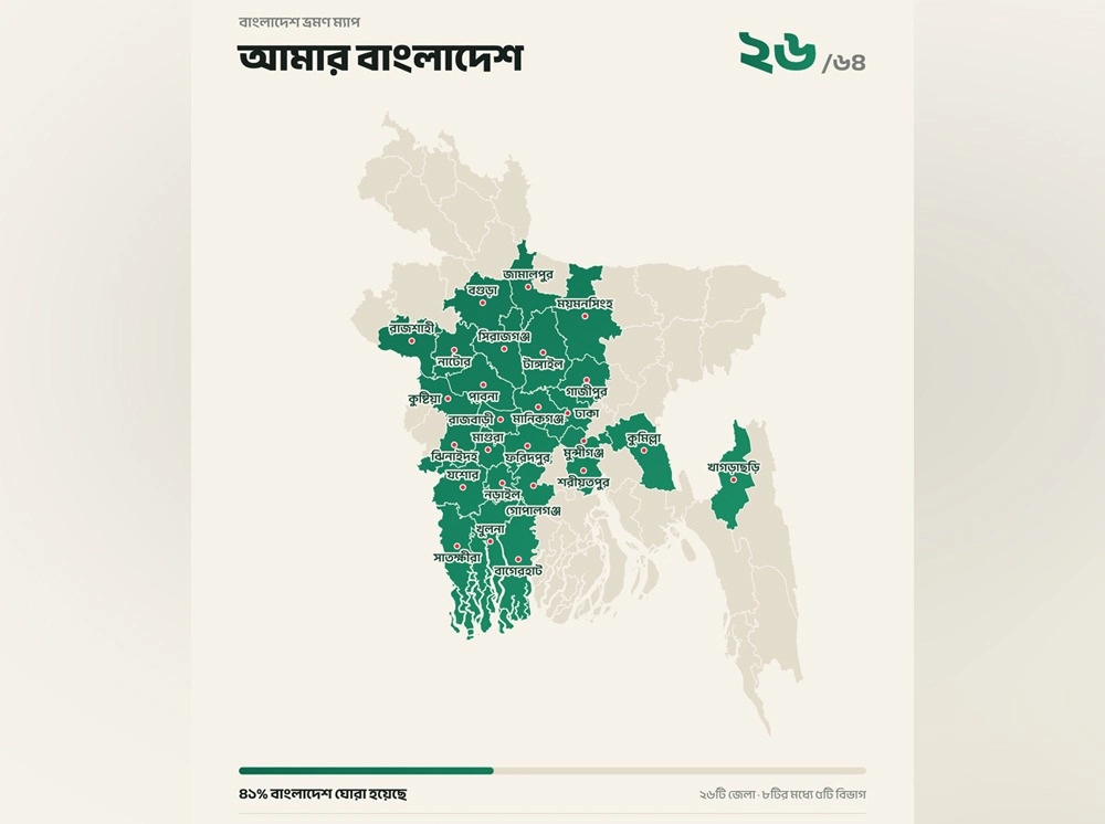 বাংলাদেশে কতটুকু ভ্রমণ করেছেন, যেভাবে বানাবেন নিজের ভ্রমণ ম্যাপ