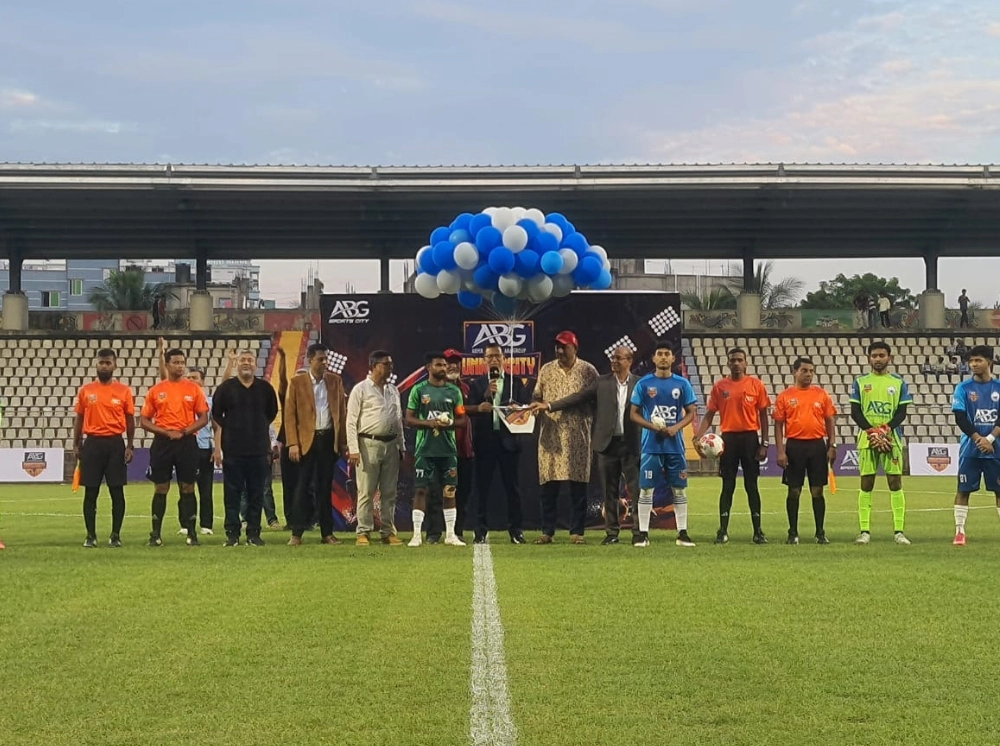 বর্ণিল আয়োজনে শুরু হলো ‘এবিজি ইউনিভার্সিটি কাপ ২০২৬’ ফুটবল টুর্নামেন্ট