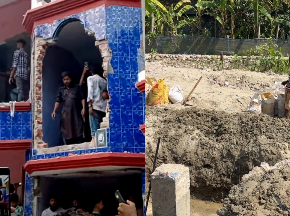 শিশু ধর্ষণ-হত্যার আসামির বাড়ি গুঁড়িয়ে পুকুর বানাচ্ছে জনতা