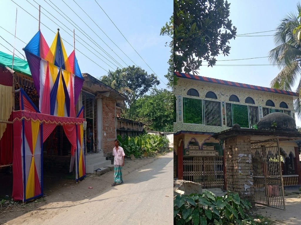 পাশাপাশি মসজিদ-মন্দির, একদিকে চলছে নামাজ, অন্যদিকে পূজা-অর্চনা