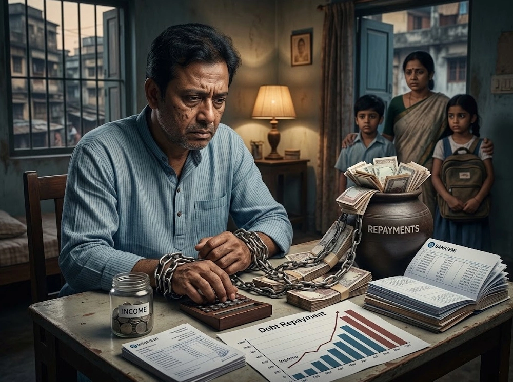 ঋণ নিয়ে বিপাকে মানুষ, আয়ের বড় অংশ কিস্তিতে