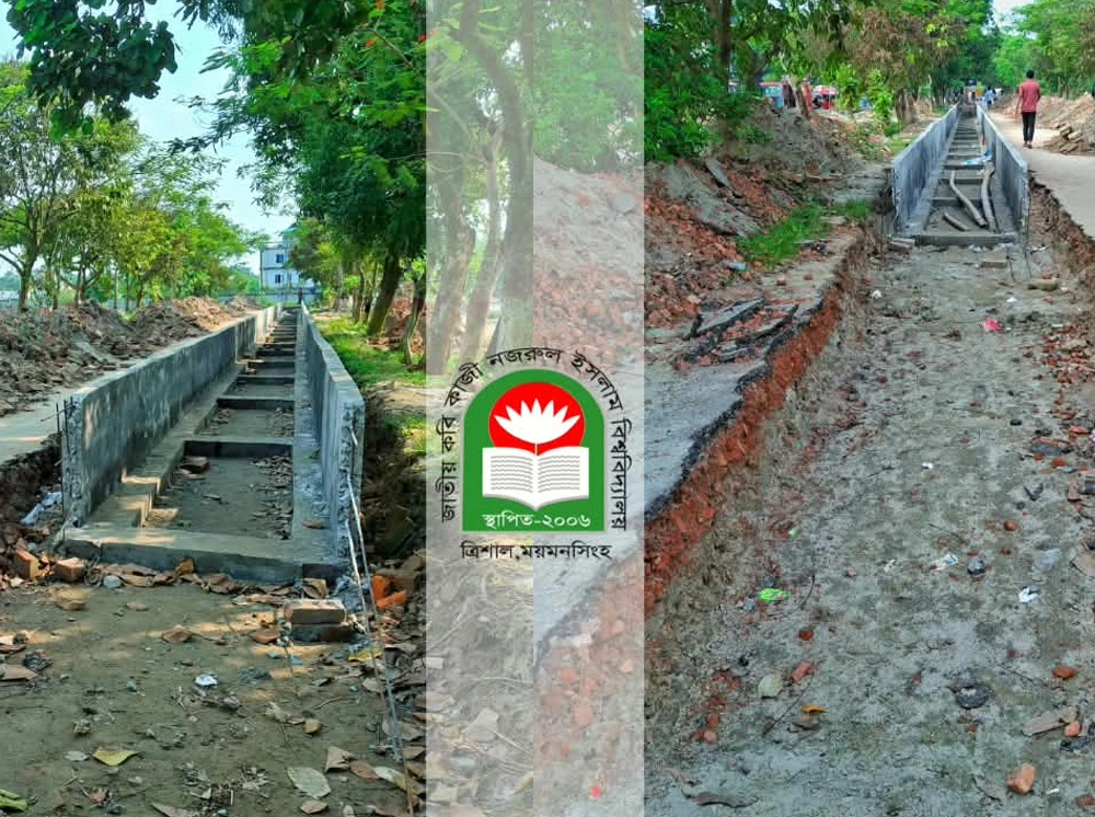 নজরুল বিশ্ববিদ্যালয় শিক্ষার্থীদের স্মৃতিবিজড়িত রাস্তার এ কী হাল