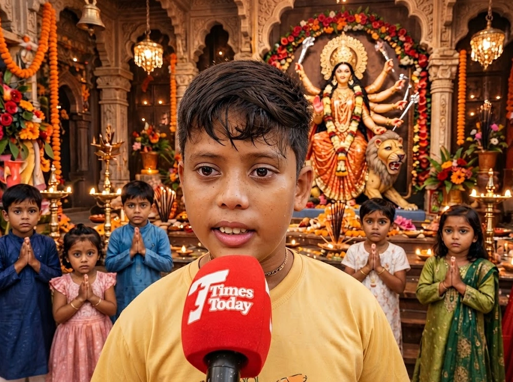 অলহা দুর্গাবাড়িতে মায়ের কাছে ছোটদের যত আকুতি